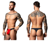 Bong en maille chaude Male Power 442-300, couleur noir et rouge